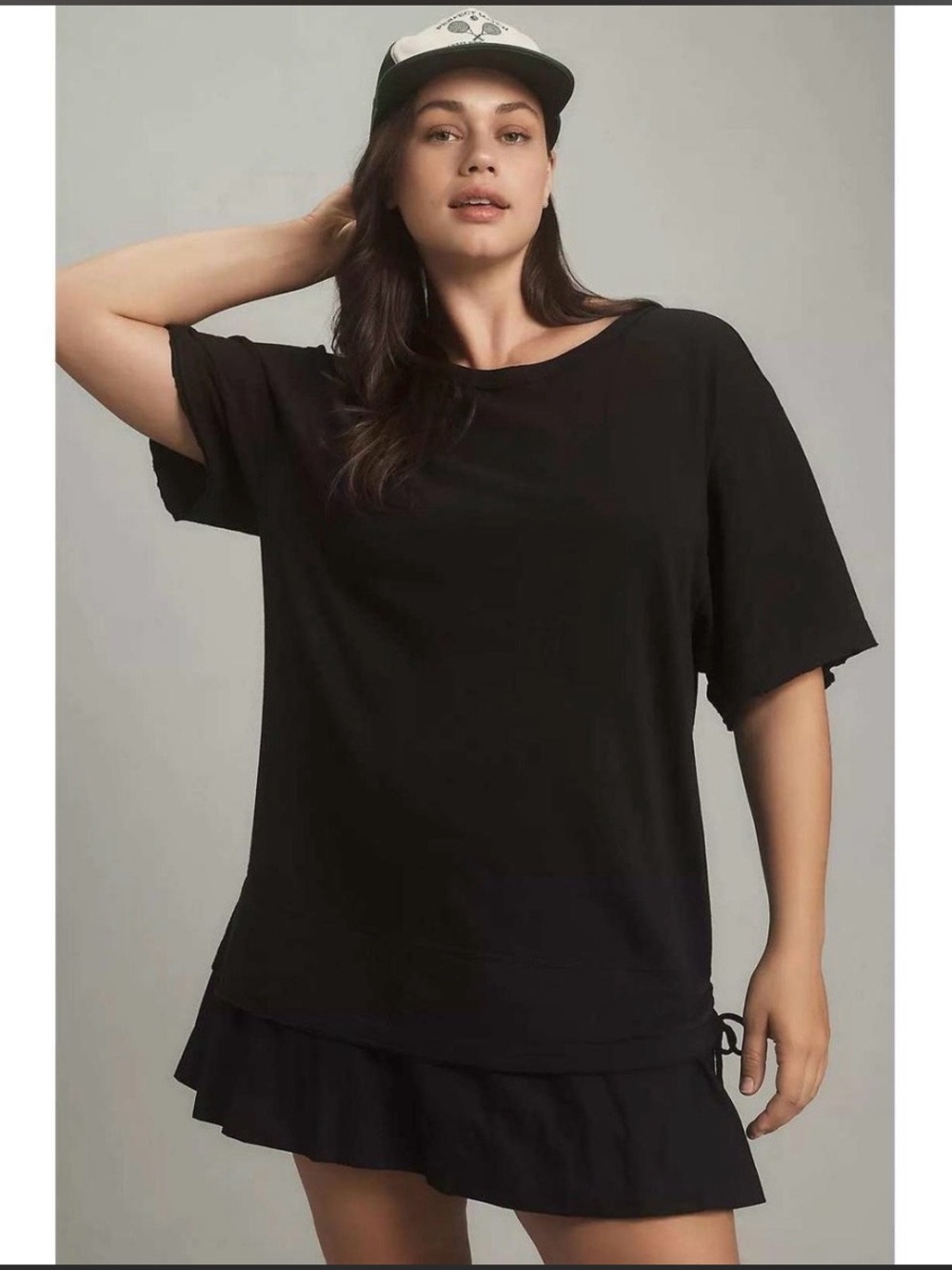 Daily Practice Anthropologie Chill Out Twofer Mini Dress Womens Black Size XL